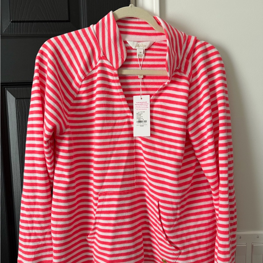Lilly Pulitzer Coral and White Striped Top